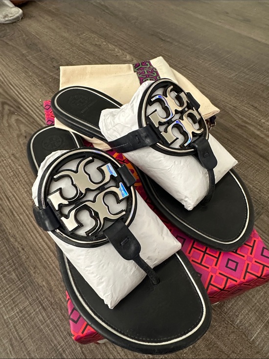 Tory Burch Shoes - Tory Burch Millers in Navy Blue and SilverSandals